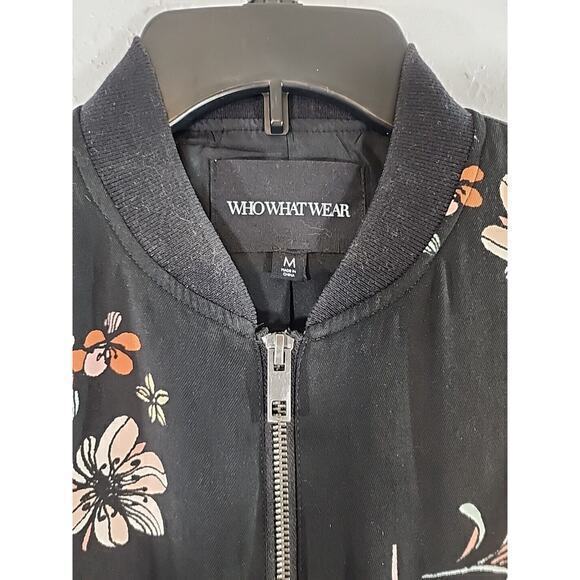 WHO WHAT‎ WEAR Floral Bomber Jacket Size Medium - Picture 2 of 7